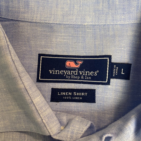 Vineyard Vines Linen Shirt Men's Large light blue - Picture 2 of 4